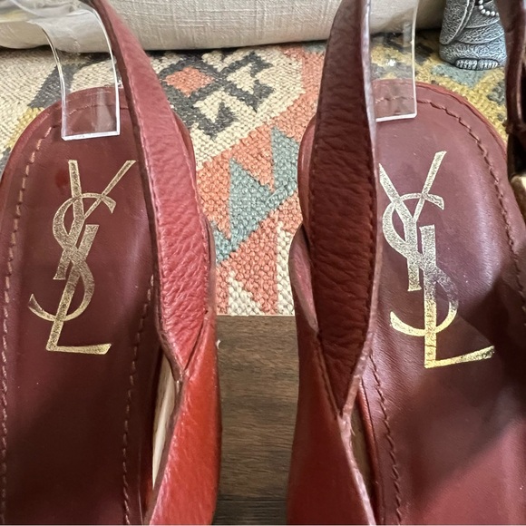 Yves Saint Laurent Deauville Taurillon Brown Leather Cork Platform Wedges 39 - Picture 10 of 17